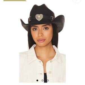 8 Other Reasons Black Cowboy Hat with Silver Heart Detail